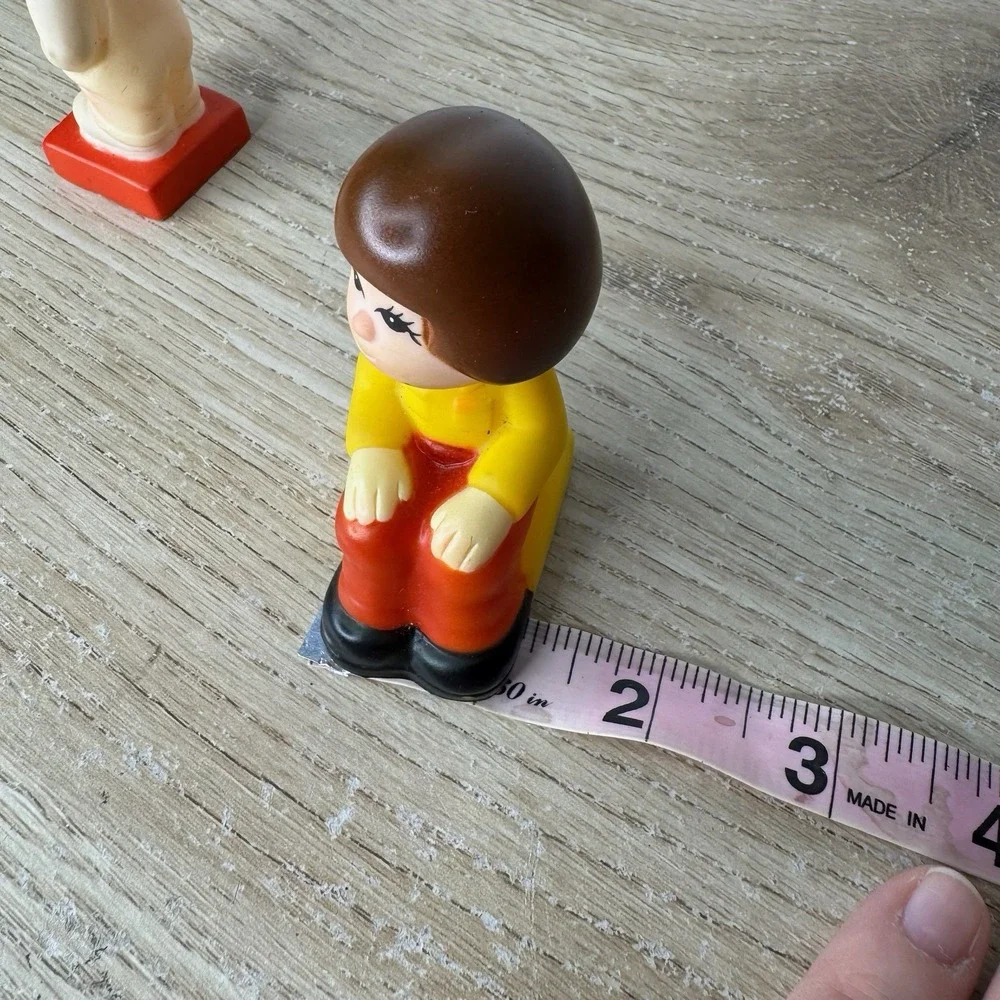 Lot of 2 Vintage‎ 1980's TYCO Brick Block People Rubber Building Vinyl Figures